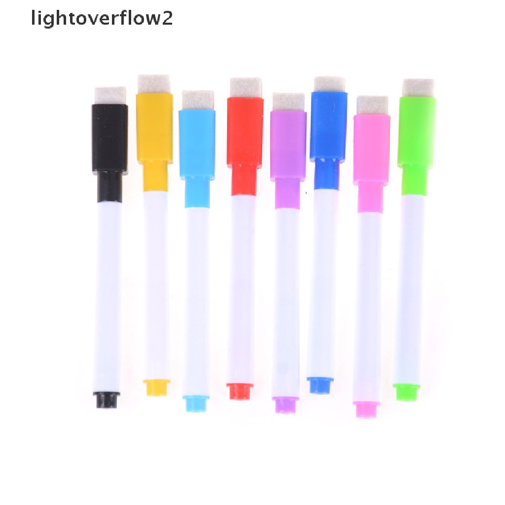 (lightoverflow2) 5pcs / set Spidol Papan Tulis / Jendela Warna-Warni Dengan Penghapus Untuk Kantor