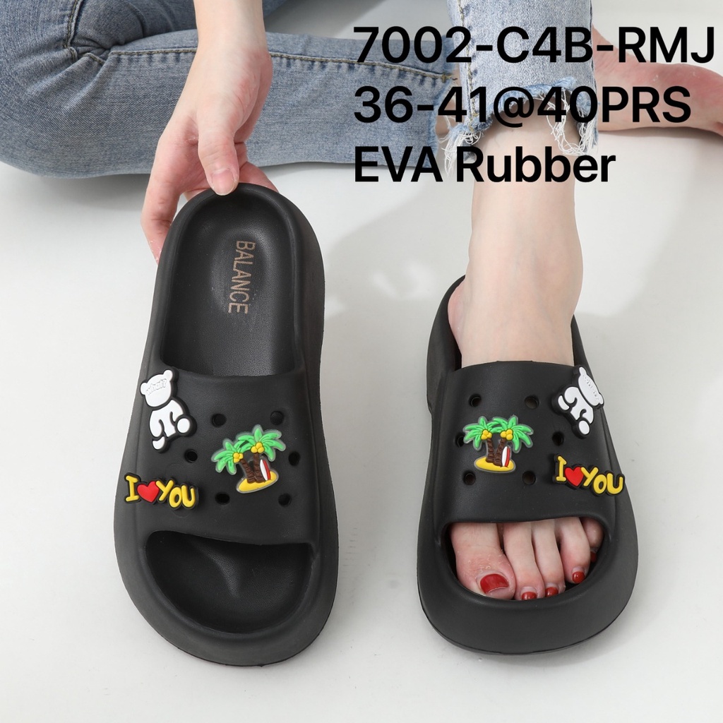 Sandal Fuji Jibbitz Viral - Sandal Fuji import full jelly merk Balance Khusus Hitam original brand 7002- Sendal Fuji Viral
