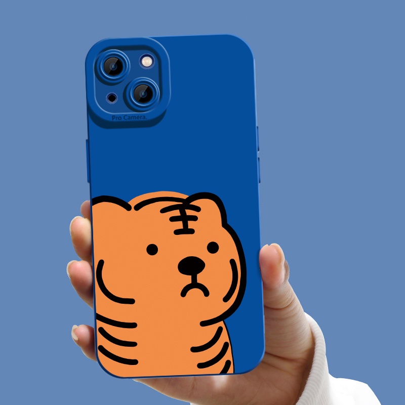 Soft Case Silikon TPU Motif Harimau Untuk IPhone 14 13 12 11 Pro X XR XS Max Plus