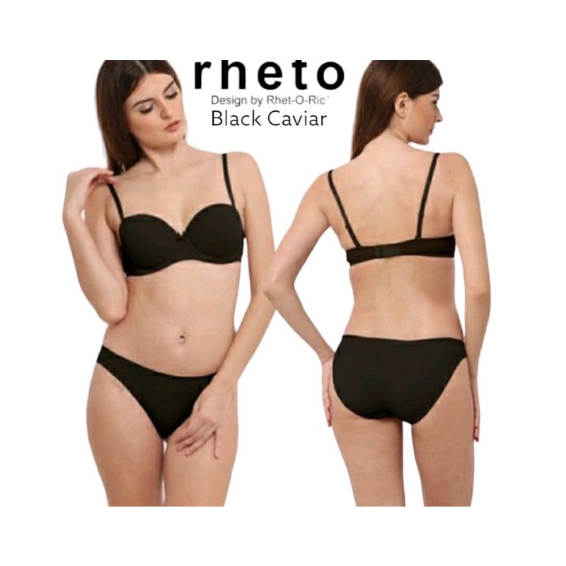 Bra set Rheto Black cavier half cup