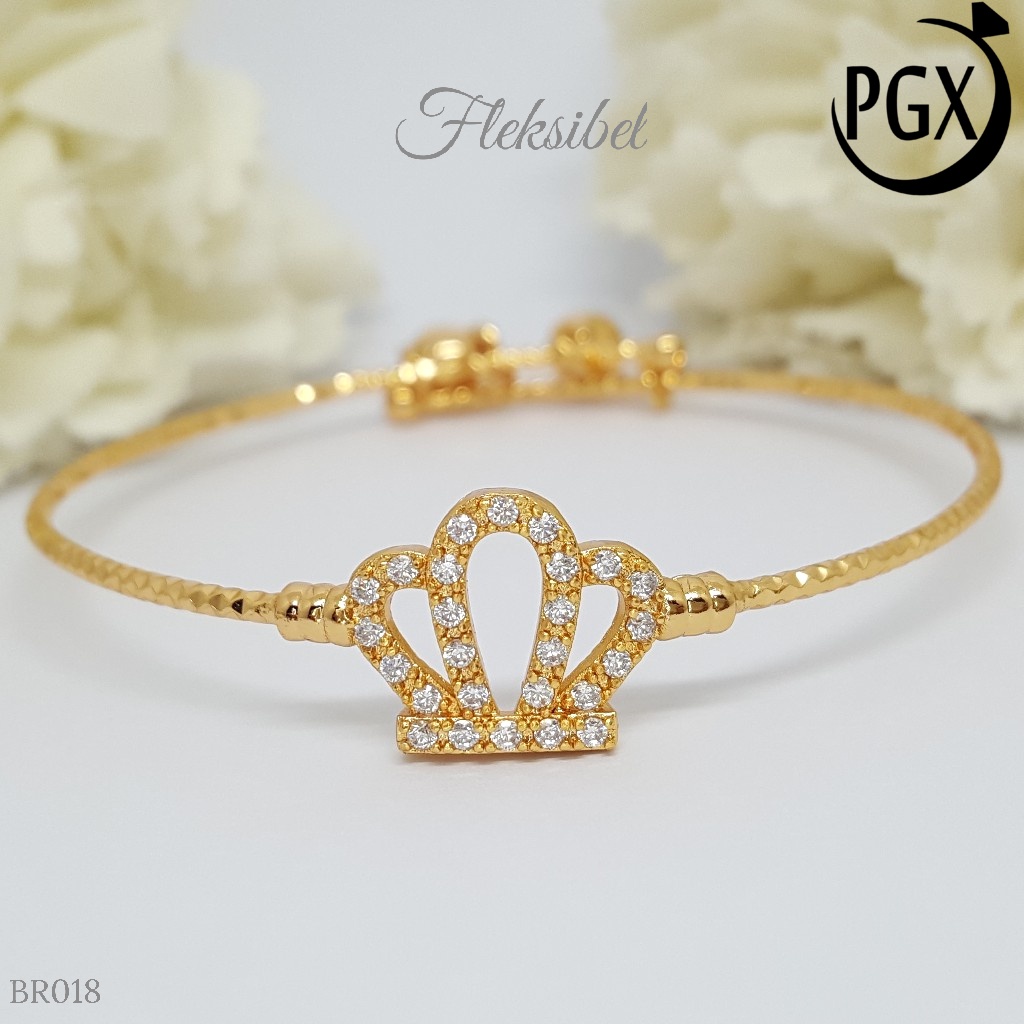 PGX Gelang Bangle Fleksibel Perhiasan Xuping Lapis Emas - BR018