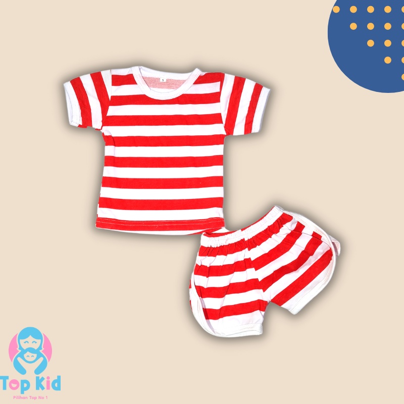 Top Kid Baju Setelan Anak Motif Salur Anak Laki Dan Perempuan 012