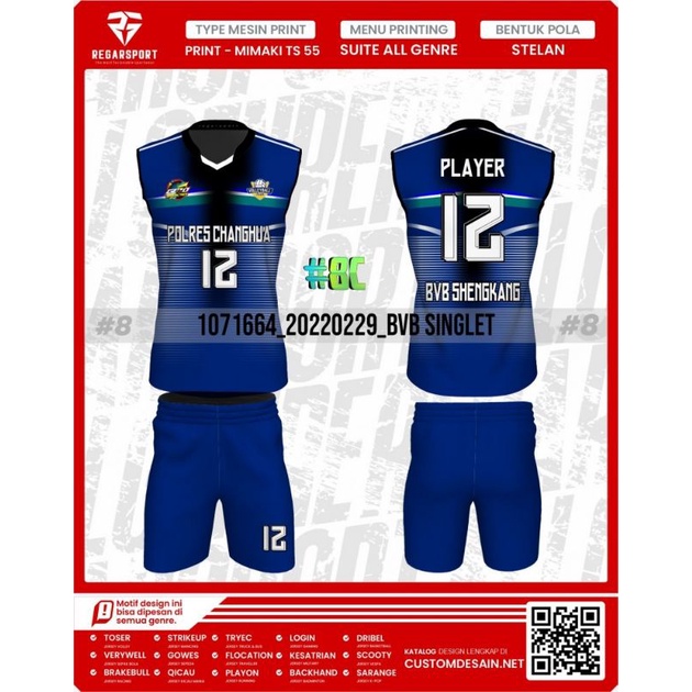 Beli 2️⃣ Bonus 1️⃣ (Dapat 3️⃣) Regarsport Pre Order Custom Desain Jersey Voli Badminton Printing Pri