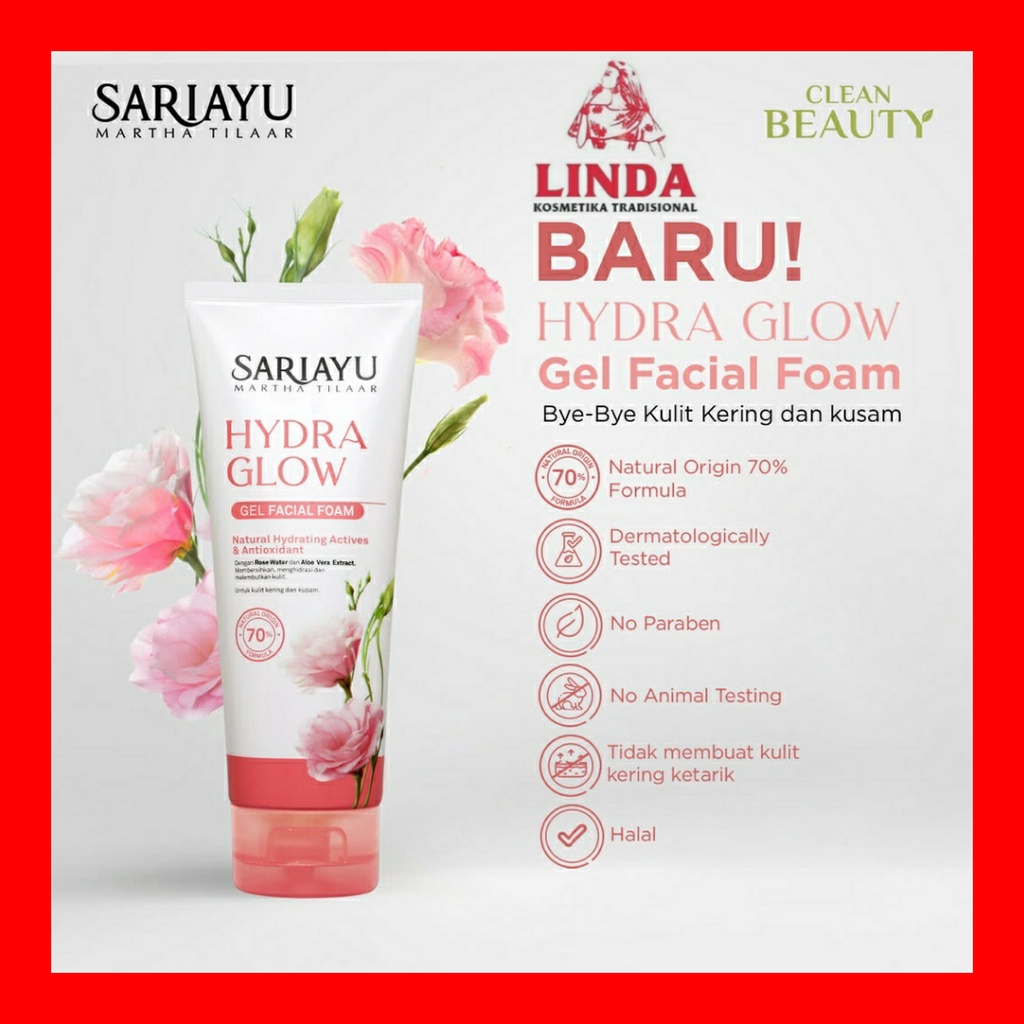 SARIAYU HYDRA GLOW GEL FACIAL FOAM 100G