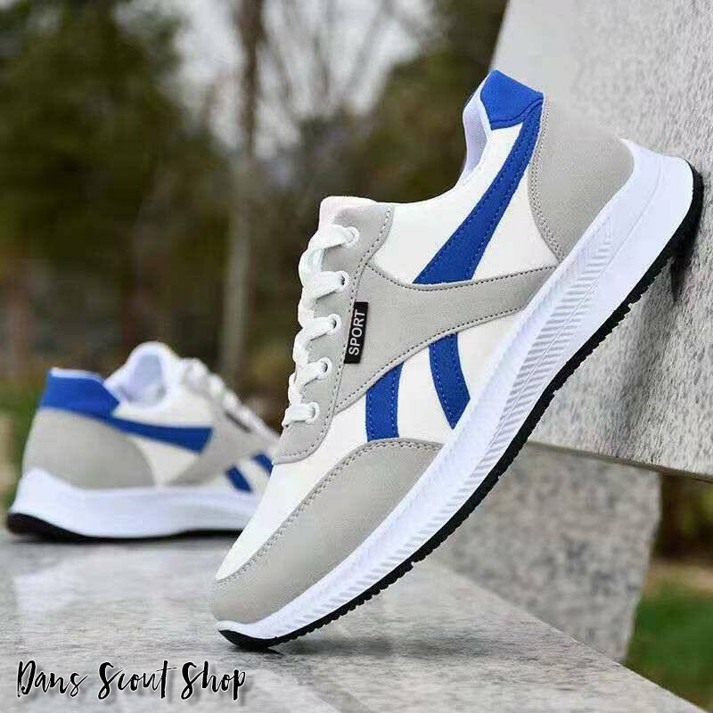 Sepatu Sneakers Tali Pria Sepatu Running Sporty Pria Dewasa