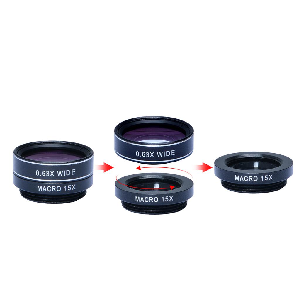 5 in 1 Lensa Telephoto CPL Wide Angle Universal Model Clip-On Untuk Handphone (house2020)