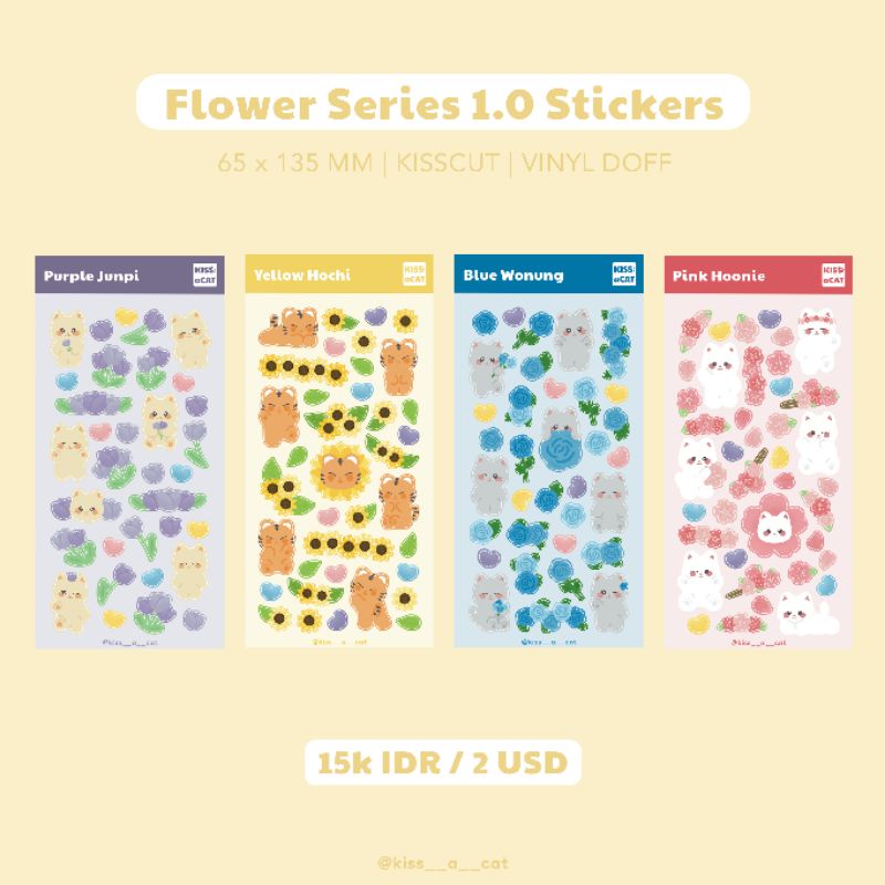 

Flower Series 1.0 Sticker Deco - 96z Jun, Hoshi, Wonwoo, Woozi