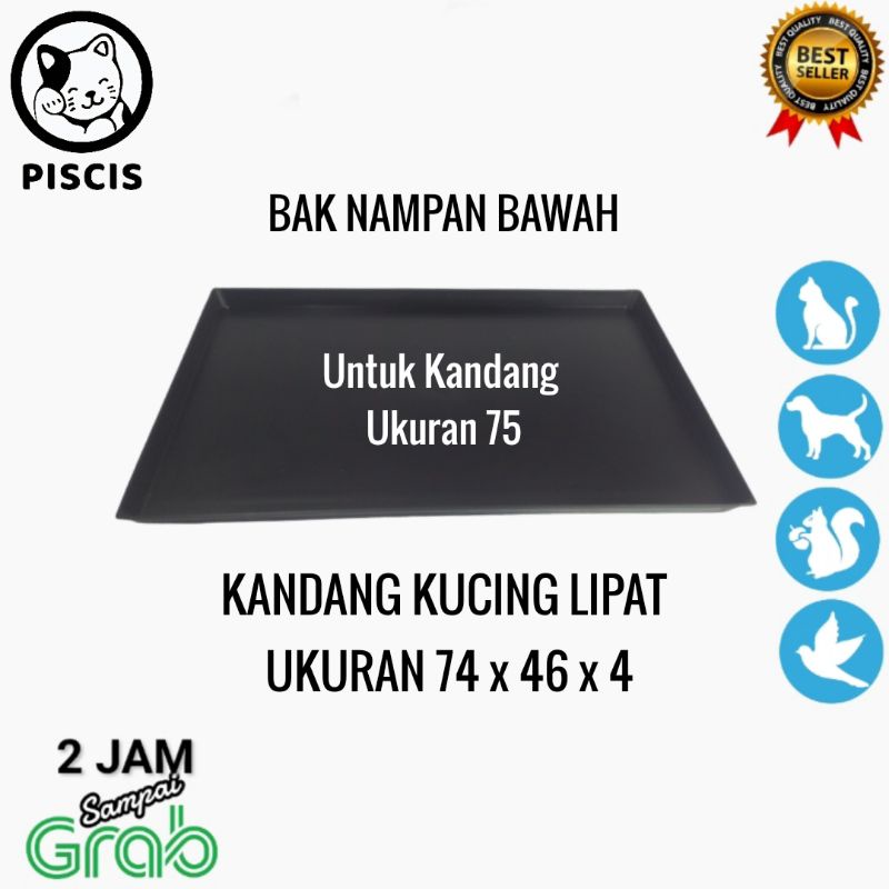 TATAKAN KANDANG KUCING BESI LIPAT 75X45 LOYANG PLASTIK