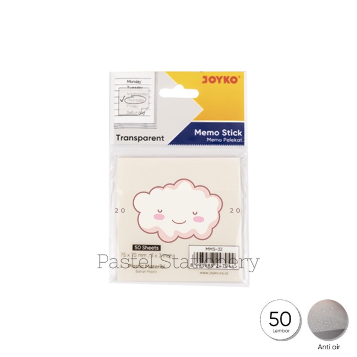 

Memo Tempel Sticky Notes Transparan Joyko MMS-32 - Plastik Kertas Stick Note Pad Joyko