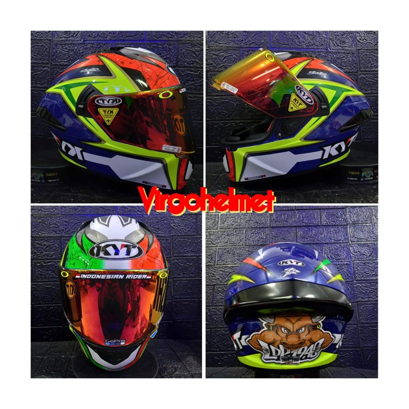 KYT NFR DALLA PORTA REPLICA ORIGINAL RED BLUE YELLOW PAKET GANTENG(ongkir Termurah 2 kg)