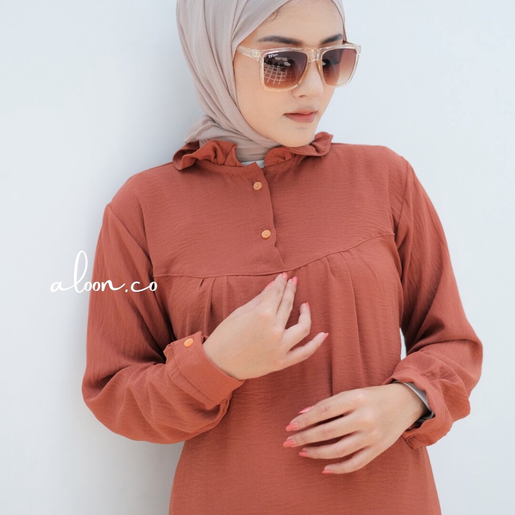 Ayana Setelan Tunik Bahan Crinkle Airflow Busui Friendly – One Set Wanita Terbaru