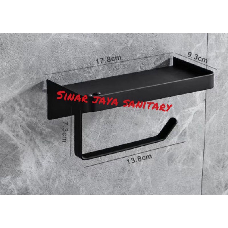 Tempat tissu tatakan hp black k4hp / Tempat tissu hitam stainless / tempat tiassue roll