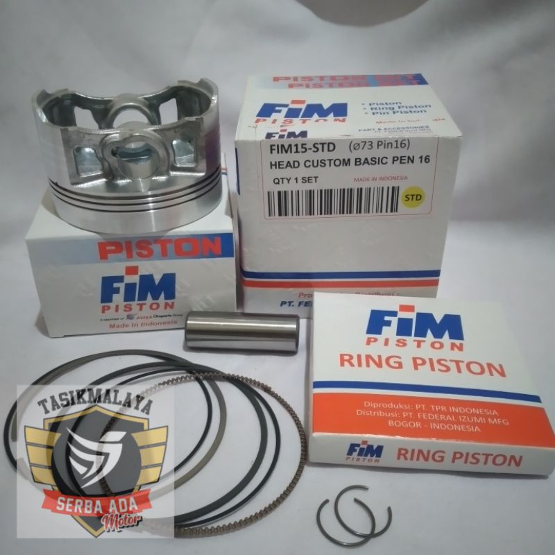 PISTON KIT FIM15 CUSTOM DOME MENTAH PEN 16 DIAMETER 73 74 75 76