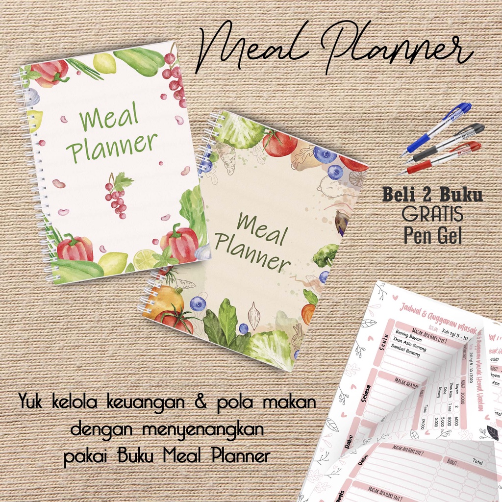 

Hanabi Meal Planner / Jadwal Menu Hemat Harian Beli 2 Buku Gratis Pen Gel Kode MP10