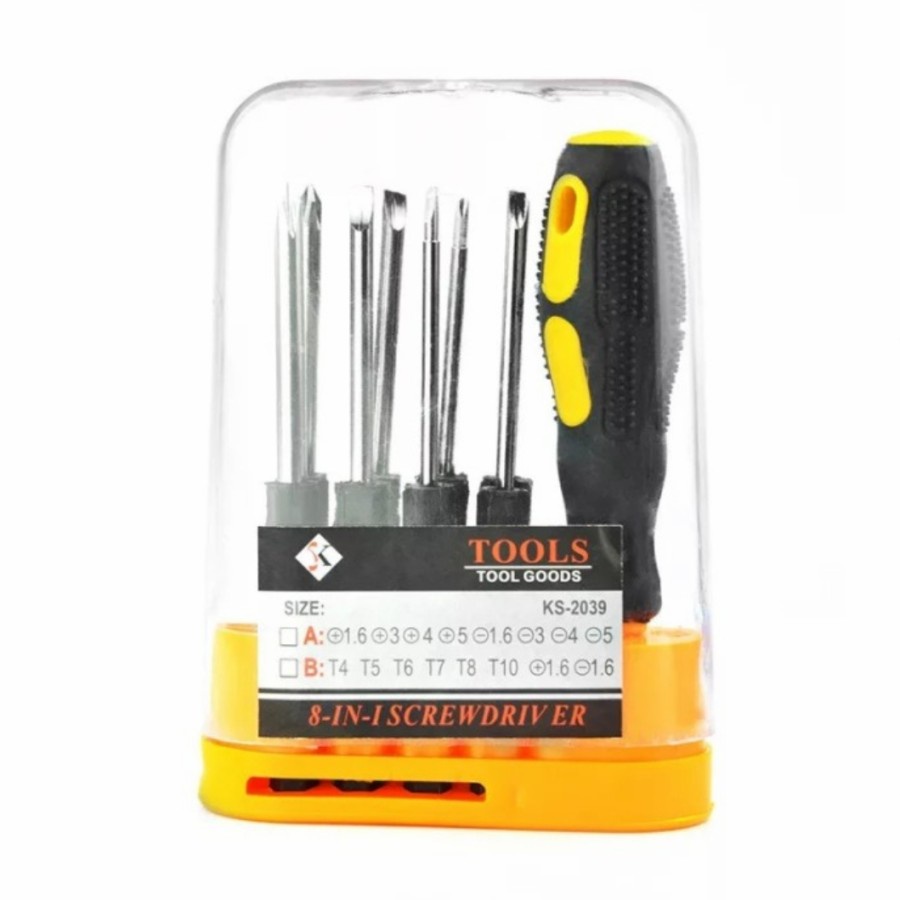 Obeng set 8in1 Obeng Set Plus Minus Screwdriver Set 8in1 Service HP Komputer Toys