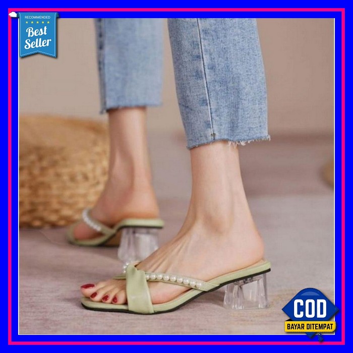 Heels Tahu 5Cm Sendal Heels Wanita Hak Chunky Hils Wanita Kekinian Ter Abbushoes Ri 11 Hak Kaca Sila