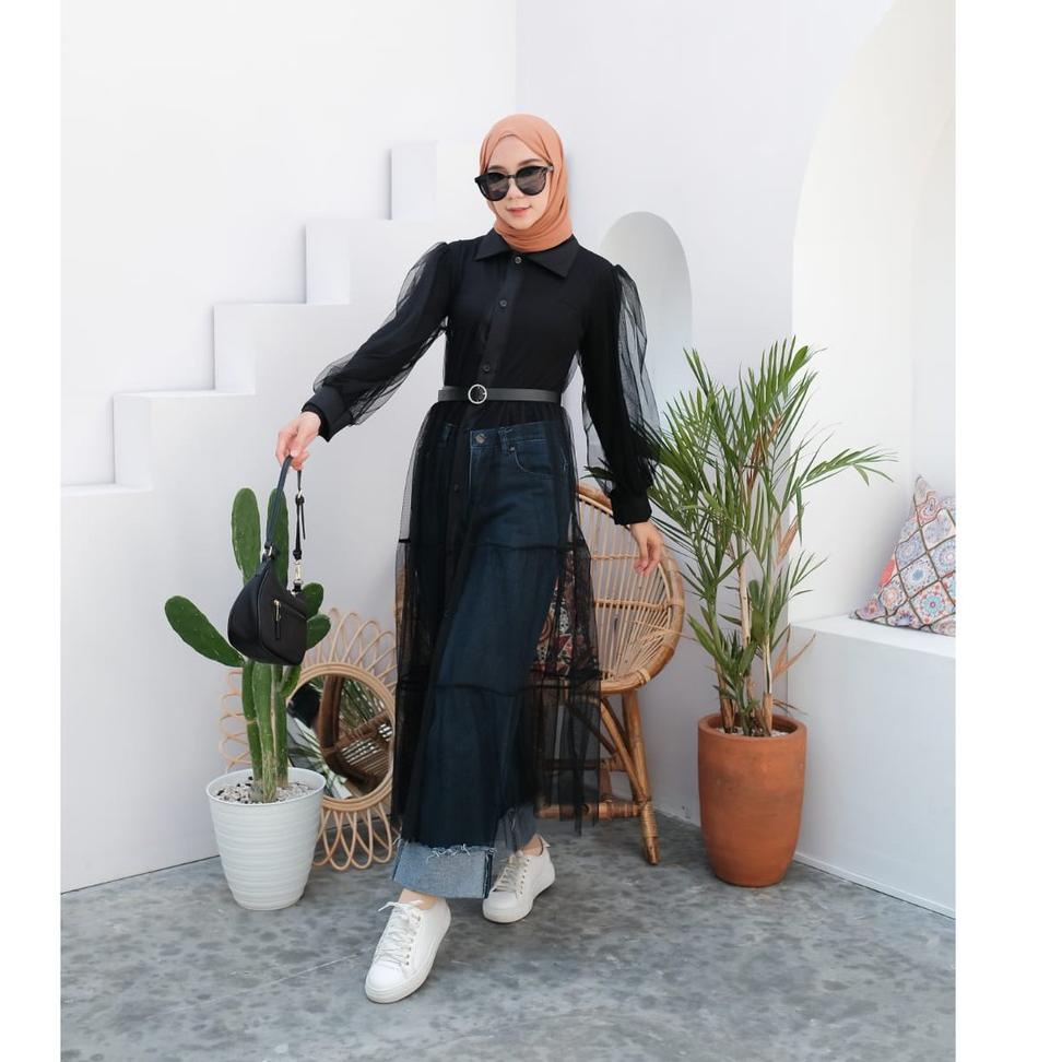 ZM.31Oc22ᶠ ▪ Grosir Baju Fashin Murah Wanita Muslim Long Outer Cardigan Feriza