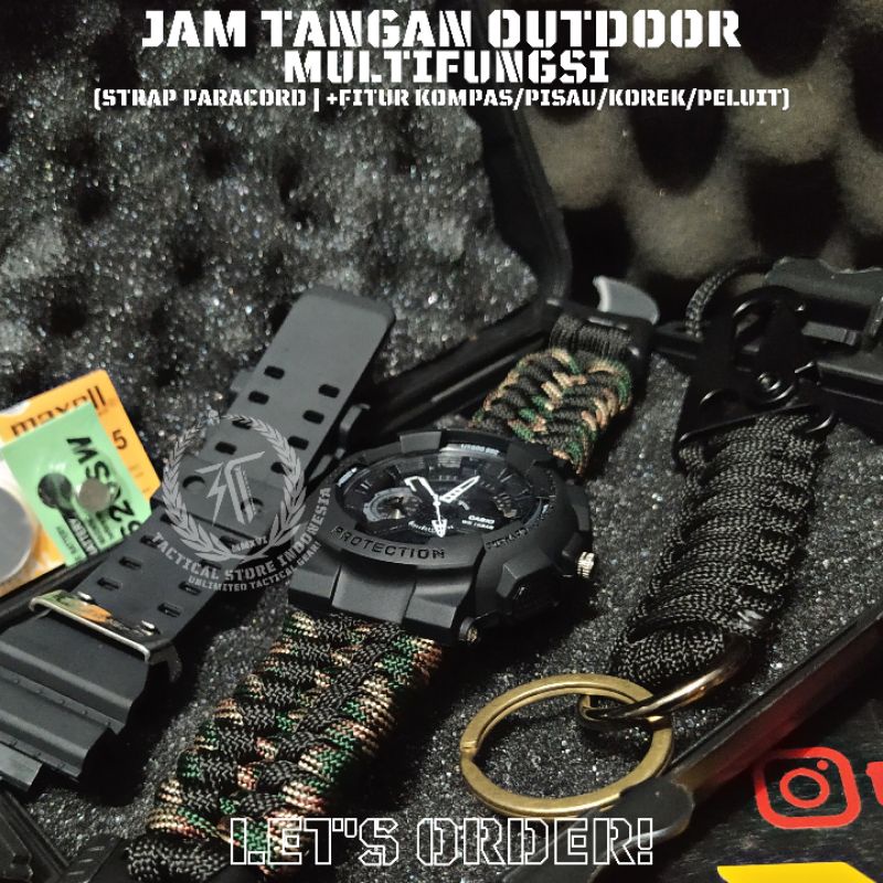 Jam Tangan Paracord Custom - Jam Tangan Tactical Outdoor Survival TSI SERIES #05