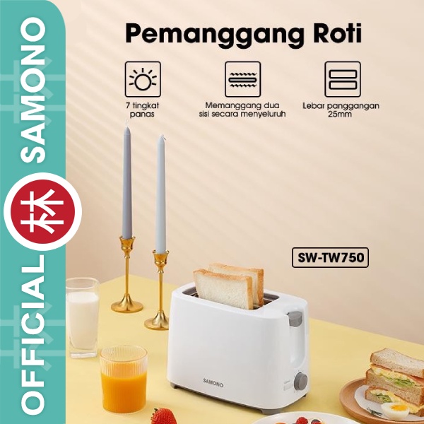 Samono SW-TW750 Sandwich Pop Up Bread Toaster Pemanggang Roti