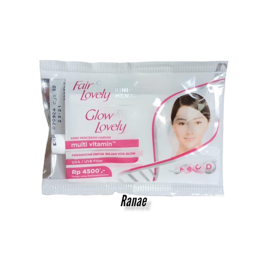 SACHET Fair Lovely Glow Lovely Pelembab Krim Pencerah Multi vitamin 7.5gr