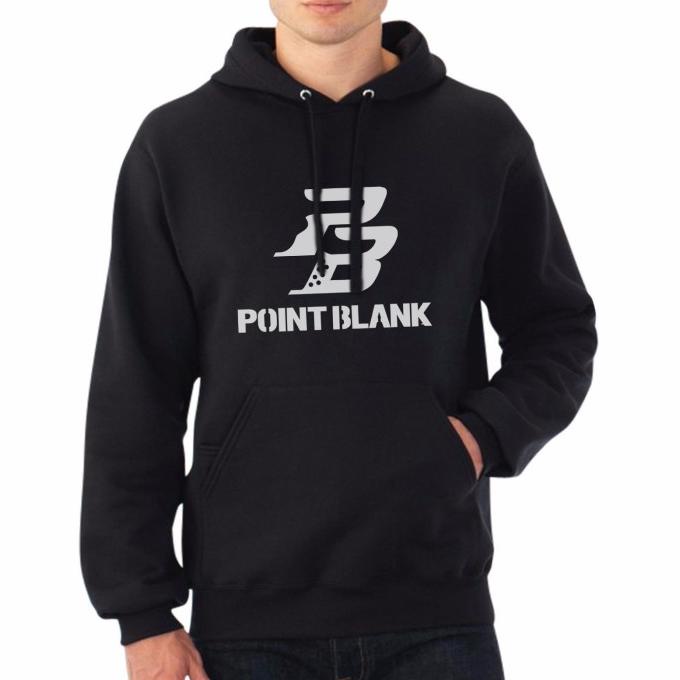 jaket hoodie sweater point blank 2hitam