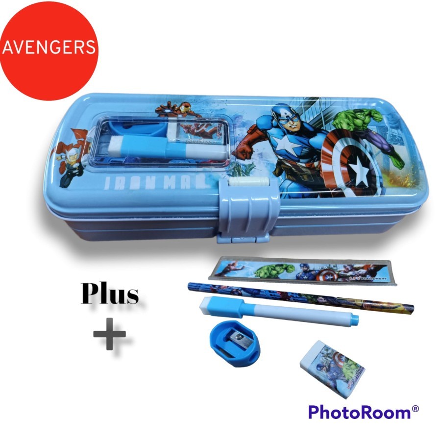 

KOTAK PENSIL KALENG BESAR 3 SUSUN DENGAN LOCK ROLL + ISI LPY99-10/11 new