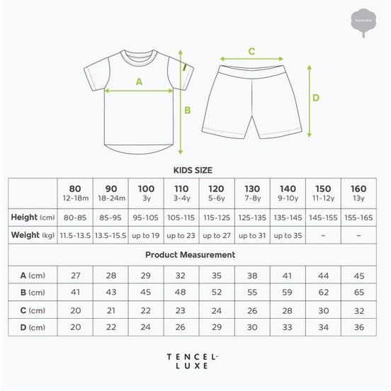 Hamako Summer Set - Setelan Anak Unisex Tencel LUXE Adem Atasan Bawahan Lengan Pendek Fashion