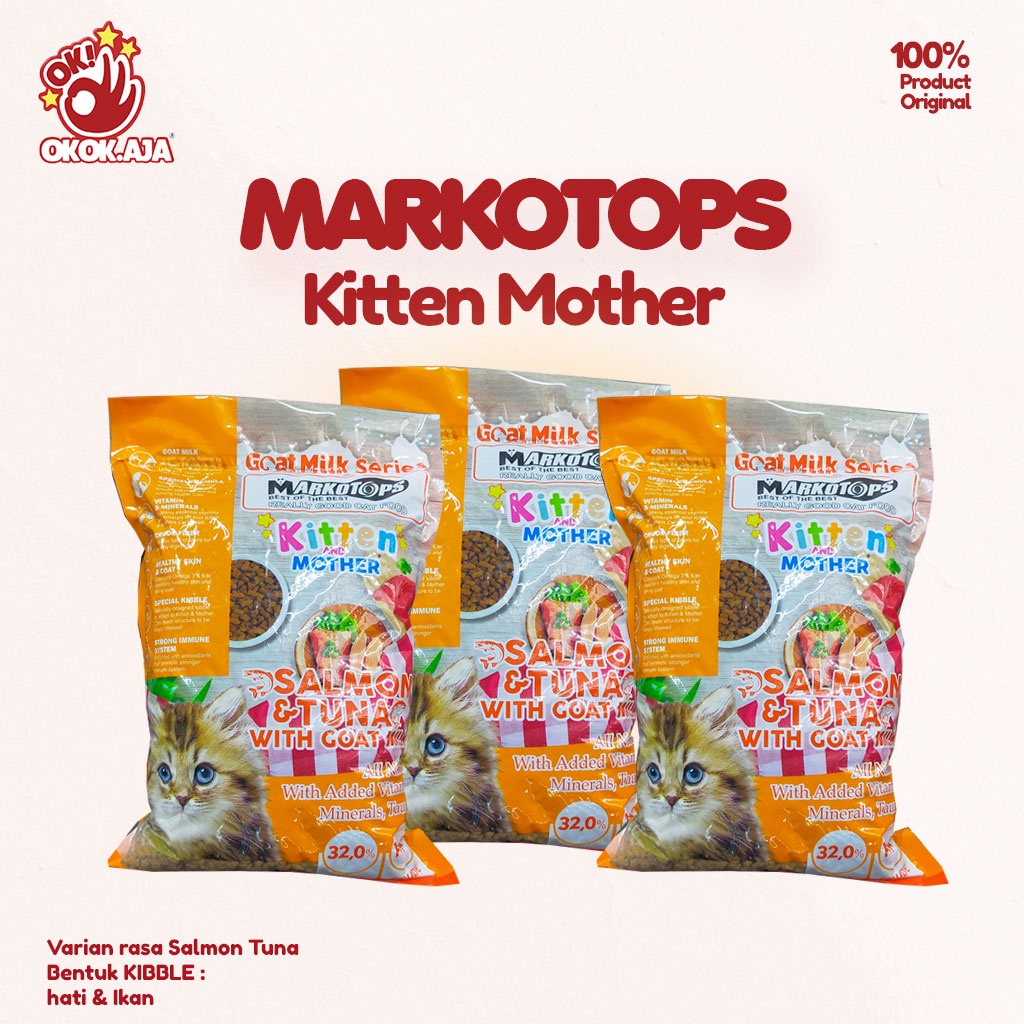 Makanan kucing kering premium MARKOTOPS 1kg - makanan kucing murah