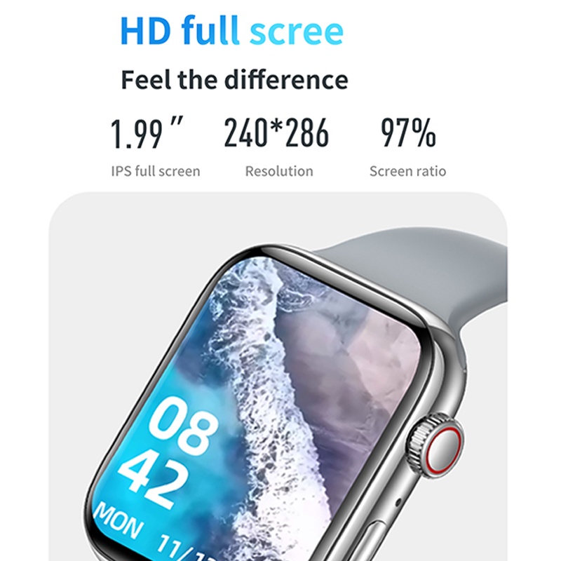 GARANSI✅Z53 Series 8/7 IWO AOD  NFC Infinite Display 1.99inch Always On Display Lamp Mode Smartwatch Bluetooth Call Customize Watch Wajah Berlaku Android iOS PK DTNO1 HW7MAX DT7 IWO7PRO HW12 HW16 HW22PROMAX T55 T500 IW8