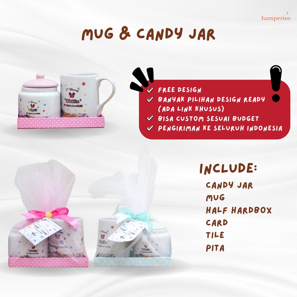 CUSTOM Hampers Candy Jar | Souvenir Ultah Anak Murah | Souvenir One Month Old | Souvenir Tasyakuran 