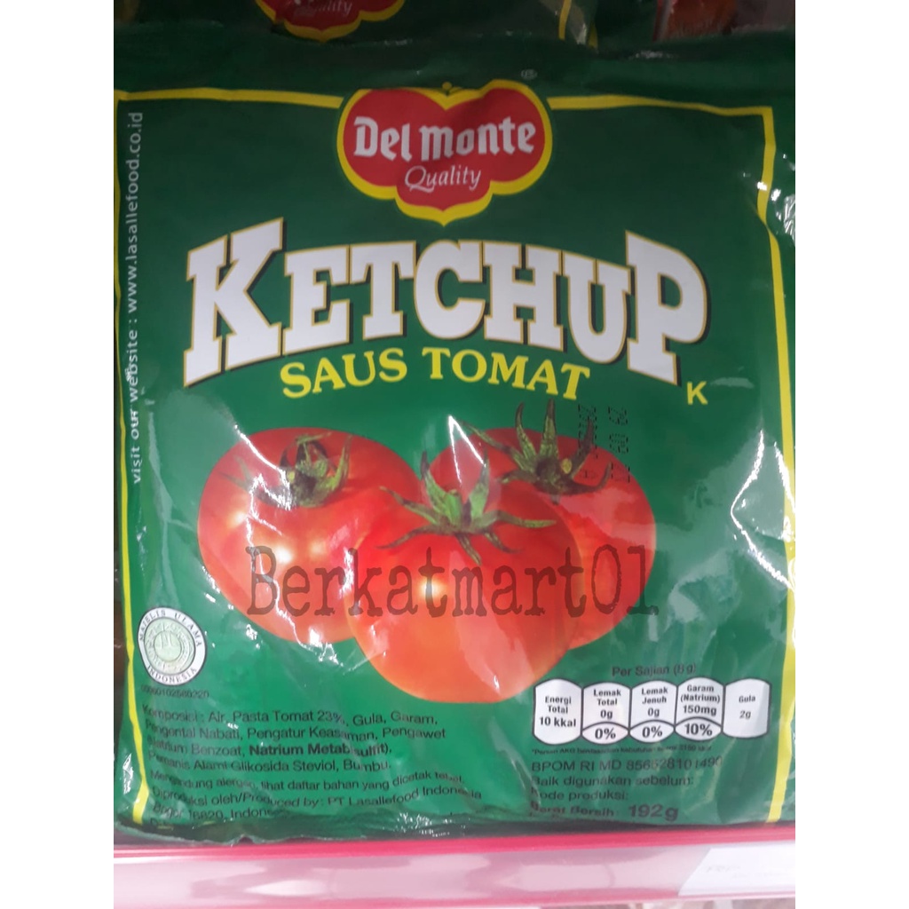 DEL MONTE Tomato Ketchup 216gr - Saus Tomat Sachet 24 x 8gr