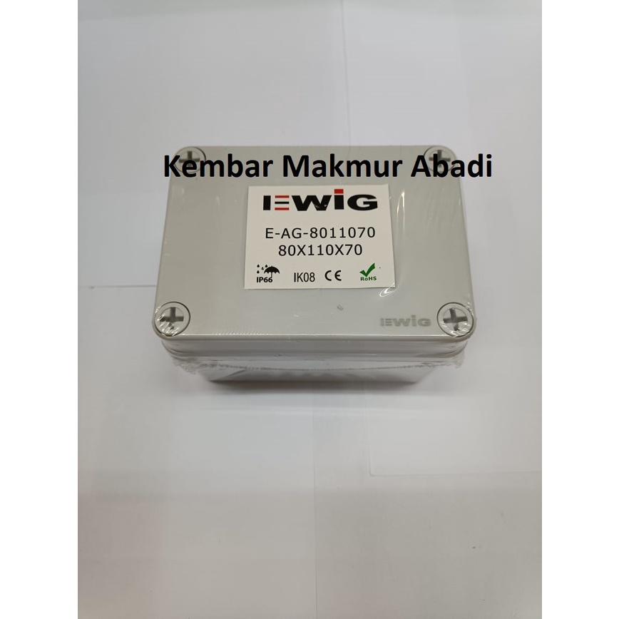 DURADUS 80×110×70mm/JUNCTION BOX 80X110X70ABS EWIG Polos IP66.