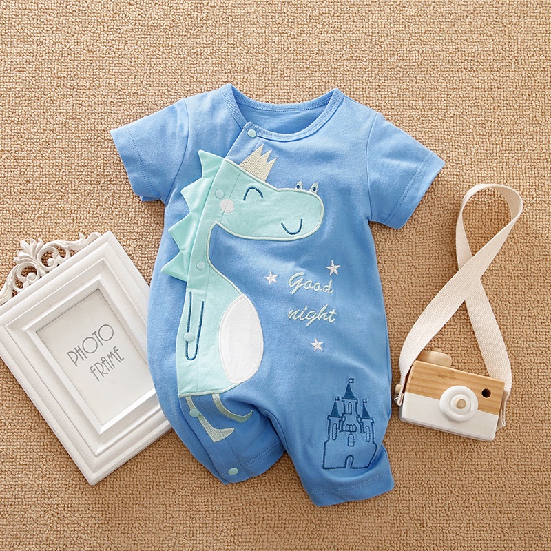 COD- Jumper lengan pendek anak laki laki impor premium / jumper baby lengan pendek biru Seahorses lucu baby 0-2 tahun