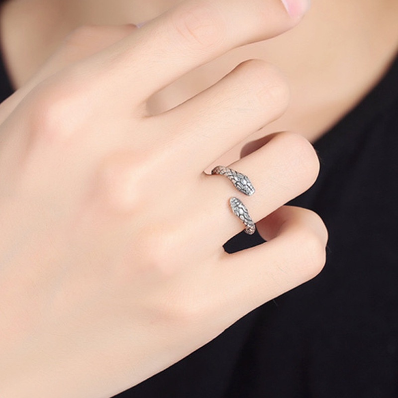 Cincin Model Kepala Ular Gaya Vintage