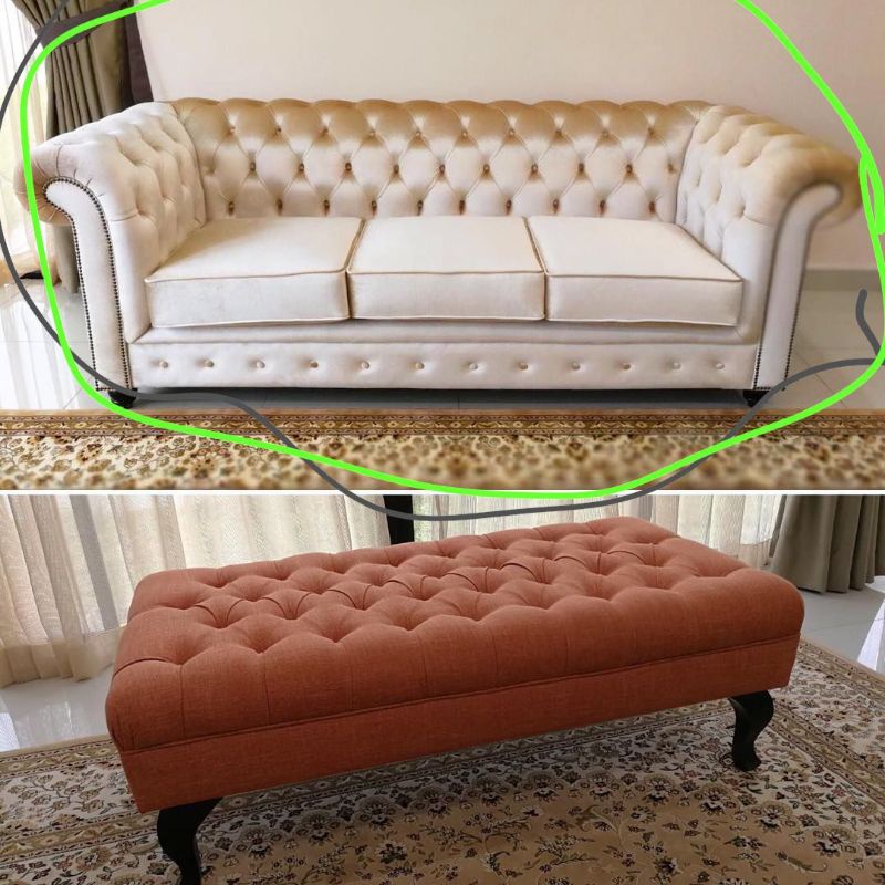 sofa chesterfield mewah bludru 3 seat sofa bench sofa stool full kancing bludru