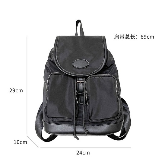 Tas Ransel Serut Wanita Nilon PU Clio Medium Backpack / Ransel Korea Premium / Tas Punggung Nylon Drawstring Bucket Fashion