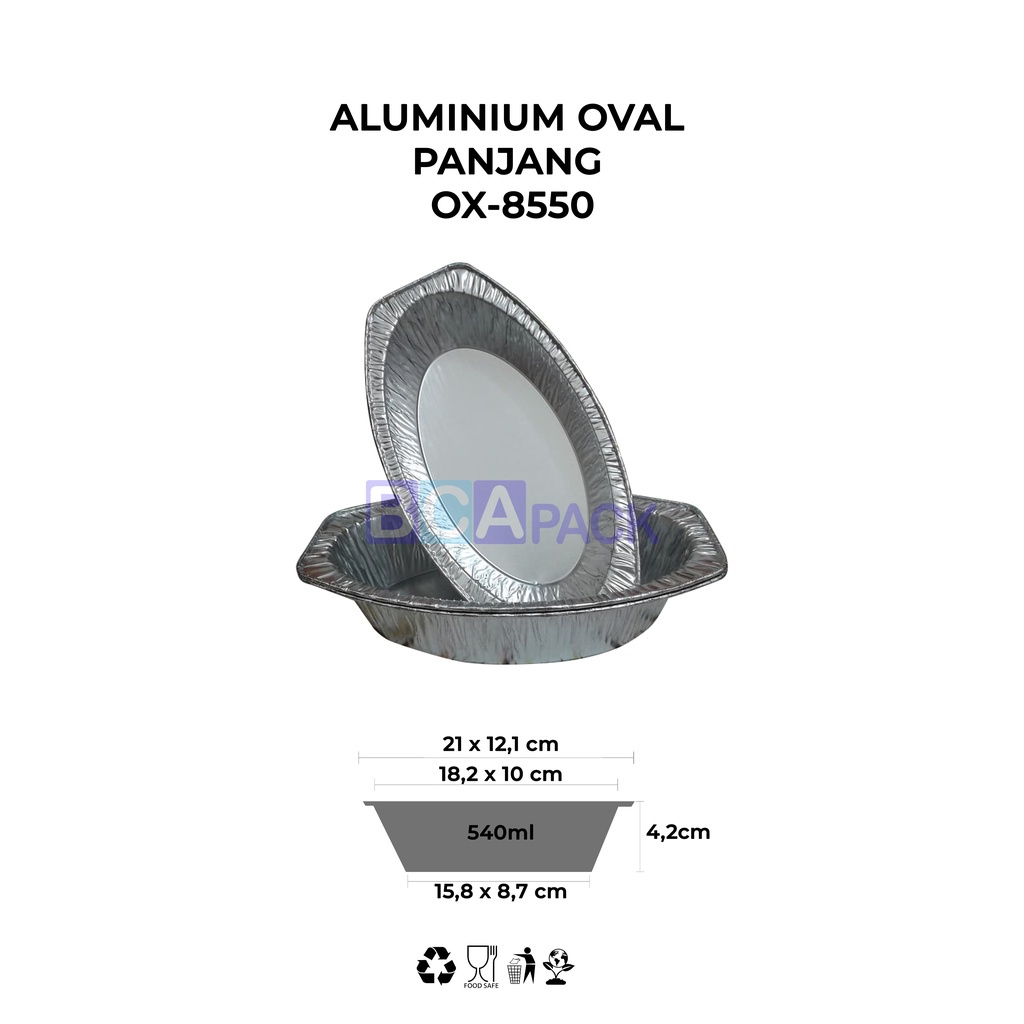 ALUMINIUM MODEL OVAL OX-8550 - WADAH ALUMINIUM FOIL OVAL OX - 8550