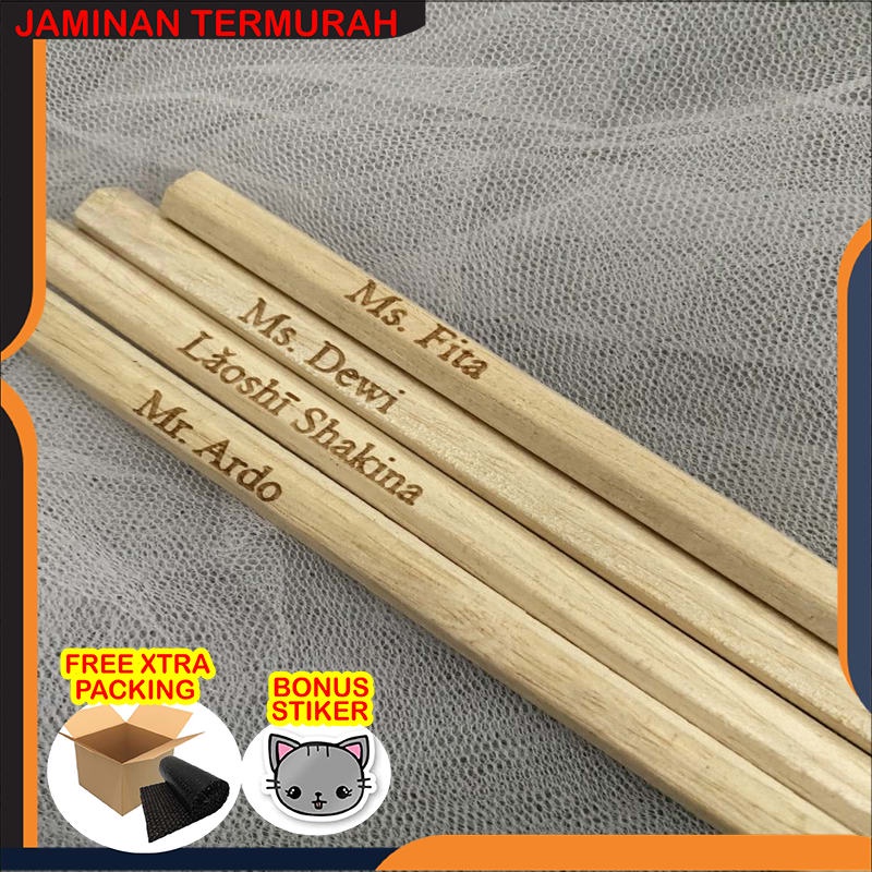 

Terlaris Pensil Kayu Custom Nama Grafir Laser | FREE Custom Nama Keren