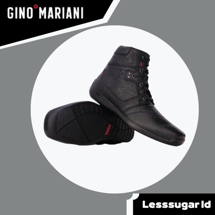 Sepatu GINO MARIANI Original Model Boots Kulit Hitam / Coklat Elario 6