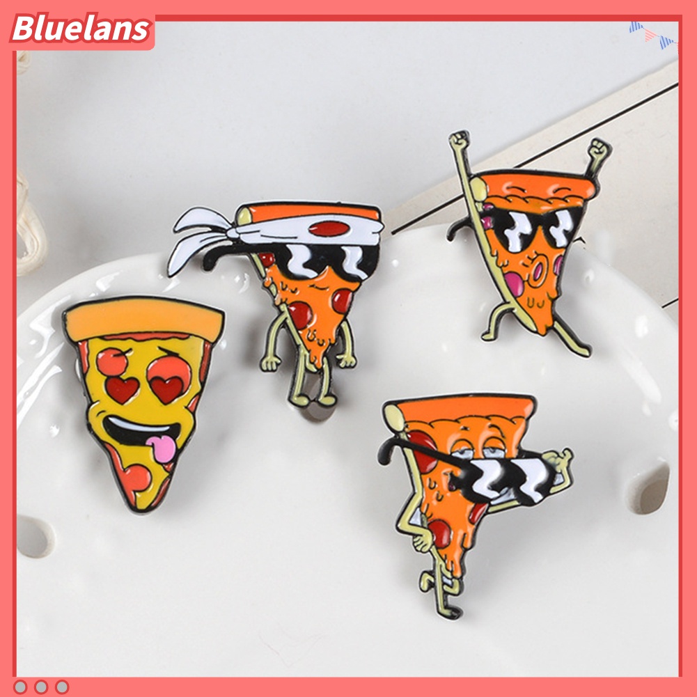 Bros Pin Enamel Desain Kartun Pizza Untuk Kerah Kemeja