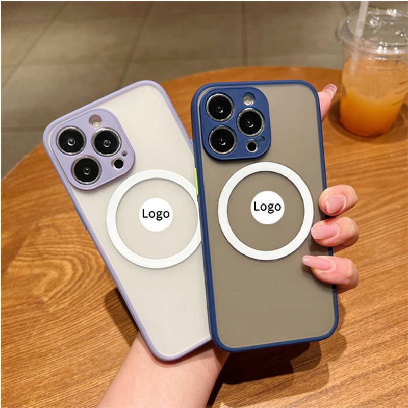 Case Pengisian Daya Nirkabel Magnetik Matte Bening Tahan Banting Untuk iPhone 14 13 12 11 Pro MAX Plus X XS MAX XR