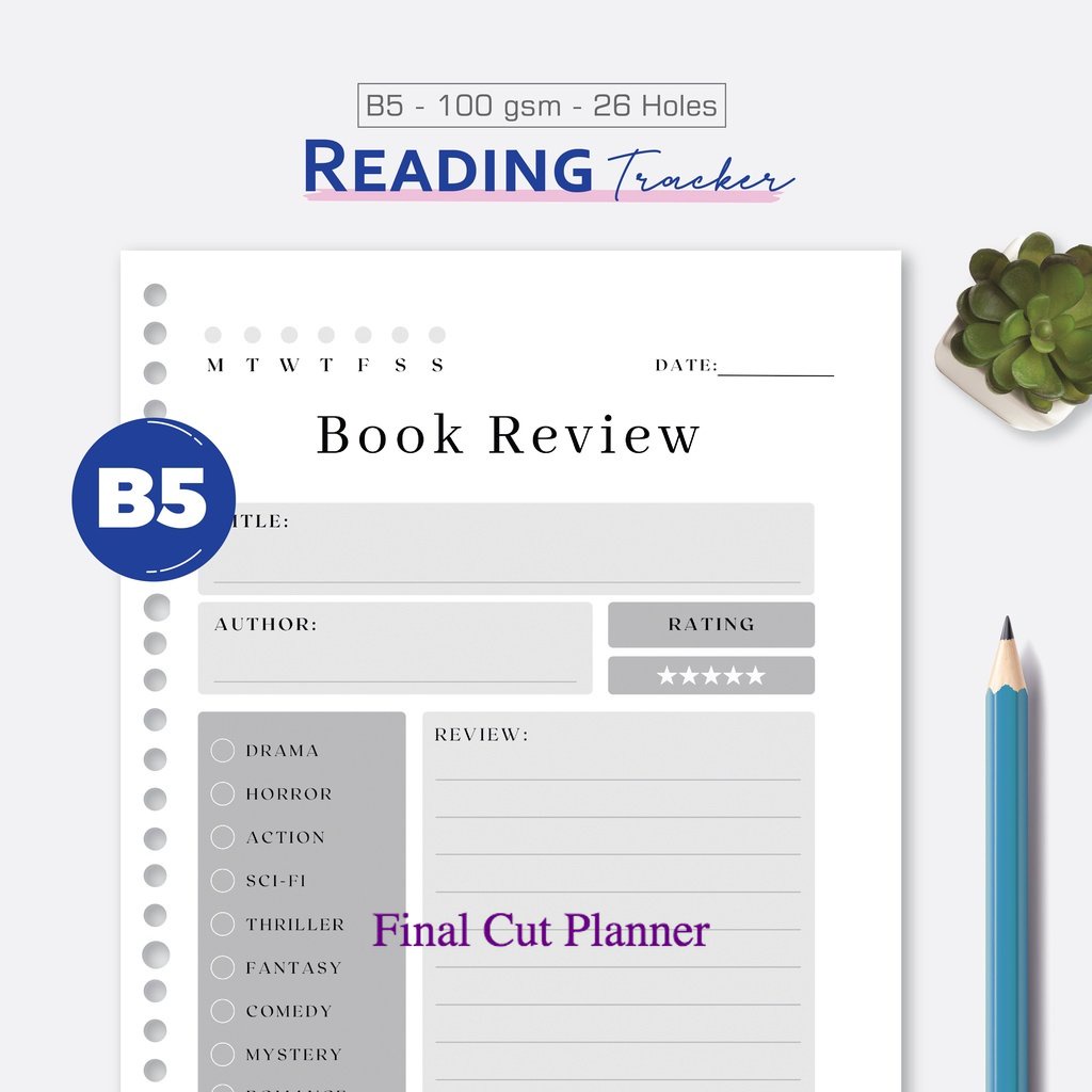 

Bukuqu Loose leaf B5 - L123 Reading Tracker .