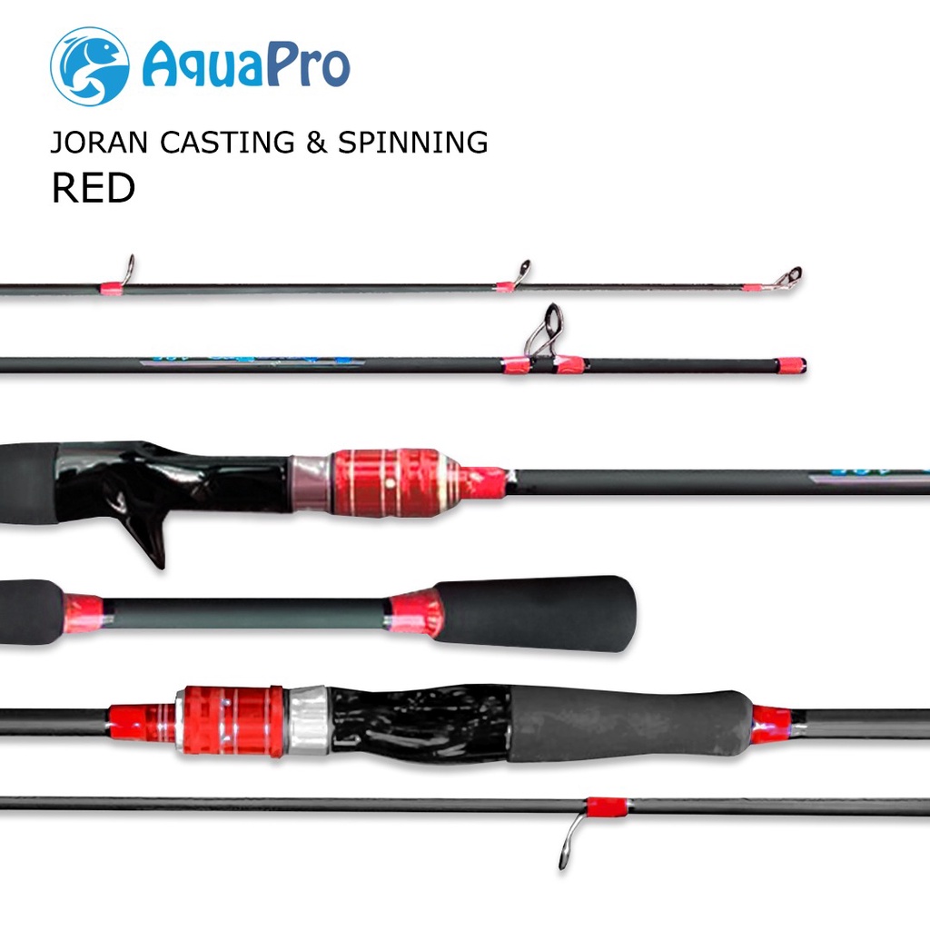 Aquapro - Joran Pancing 1.5m s/d 2.1m Fishing Rod Carbon Fiber Joran Pancing Spinning  &amp; Casting Fishing Pole 2 Section