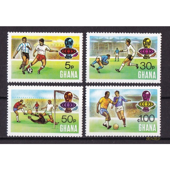 

0578 Perangko Ghana 1975 Worldcup Football 4v Mnh
