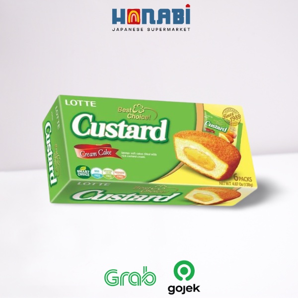 

Lotte Cream Cake Custard 138g - Spongy Soft Cakes Filled With Rich Custard Made In Korea