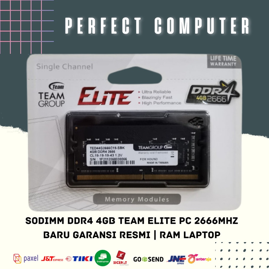 Sodimm DDR4 4GB Team Elite PC 2666mhz Baru Garansi Resmi | Ram Laptop
