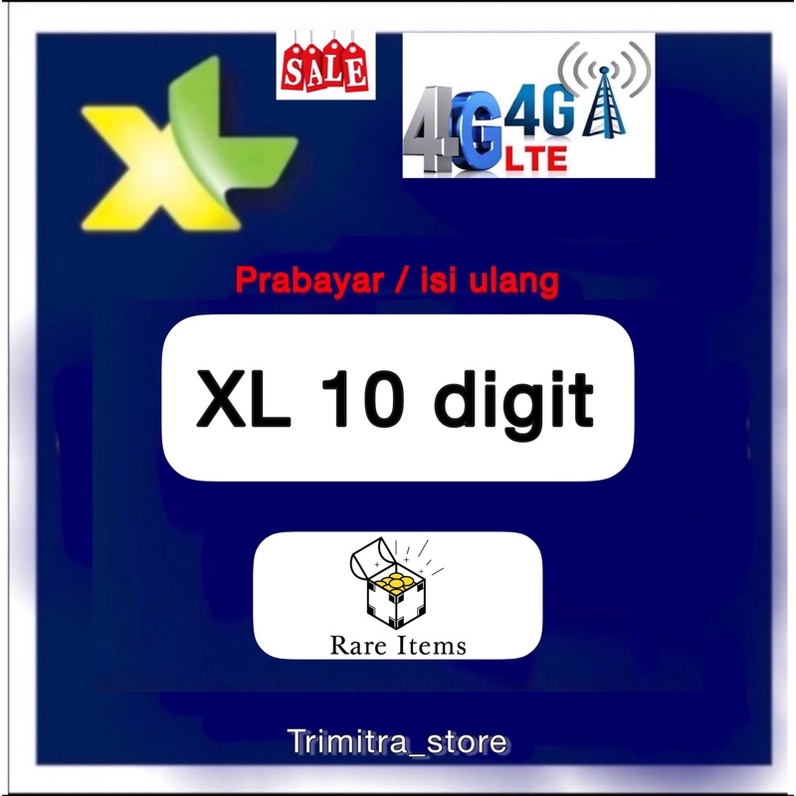 Nomor Cantik XL 10 digit  PRABAYAR REGULER Bukan kartu pascabayar Termurah