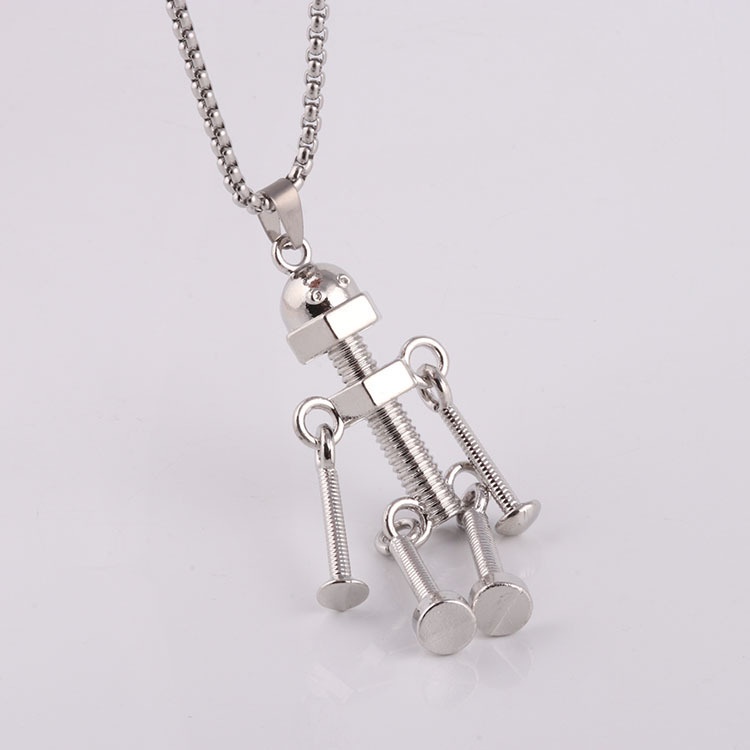 Kalung Liontin Sekrup Gaya Hip Hop Punk Untuk Pria