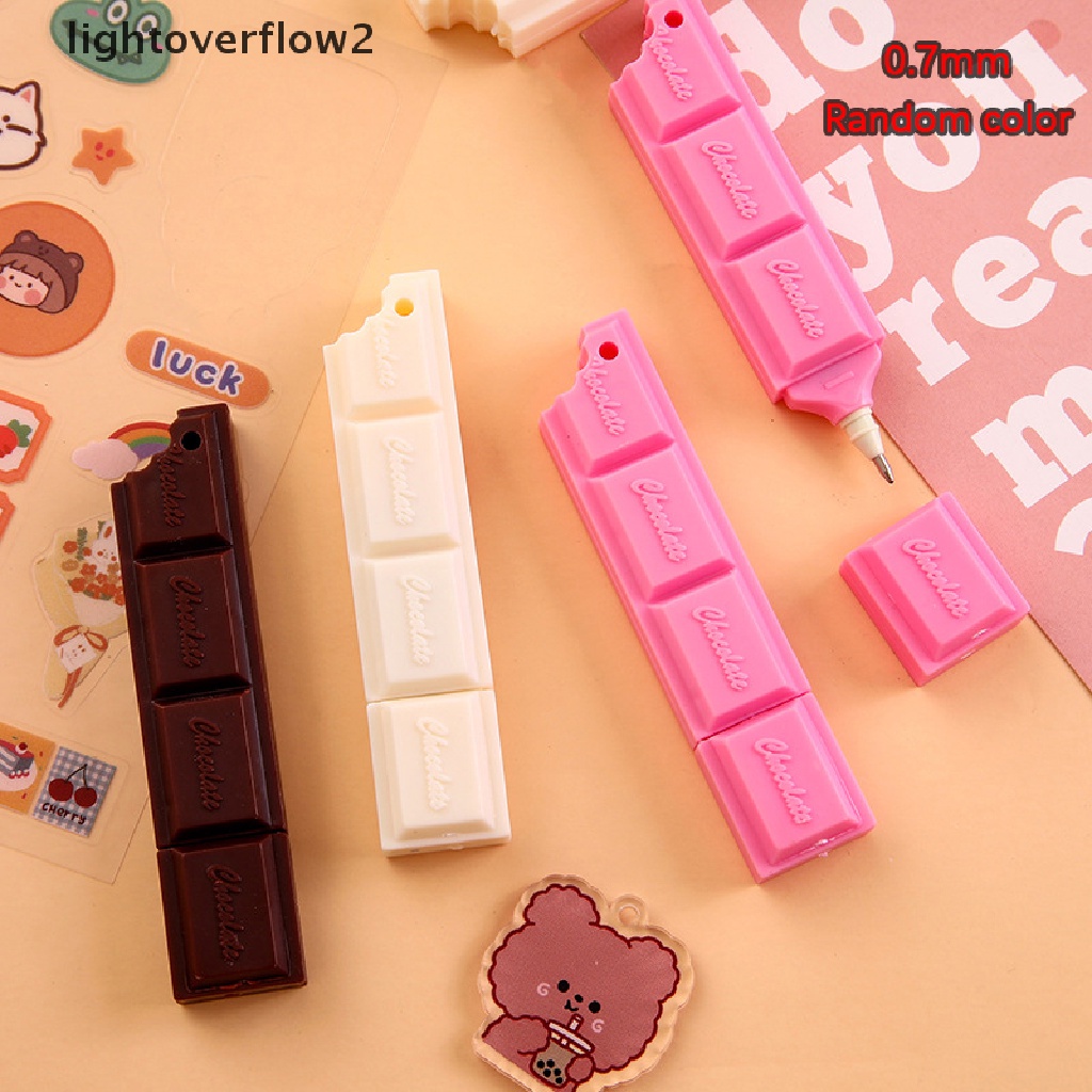 (lightoverflow2) Pulpen 0.7MM Bentuk Coklat Kartun Bahan Plastik Untuk Pelajar