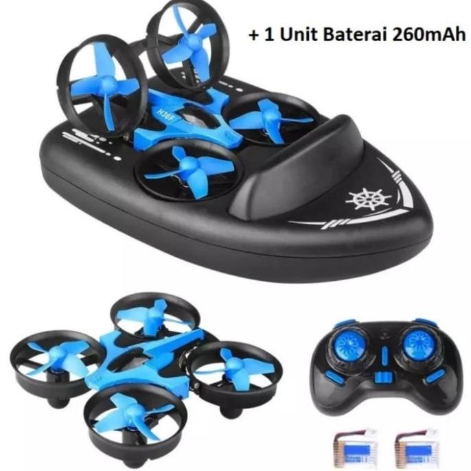 [ Promo ] 3 In 1 Mini Drone Jjrc H36F Terzetto Ground Water Air Racing Boat H36 - Drone Kamera Dan A